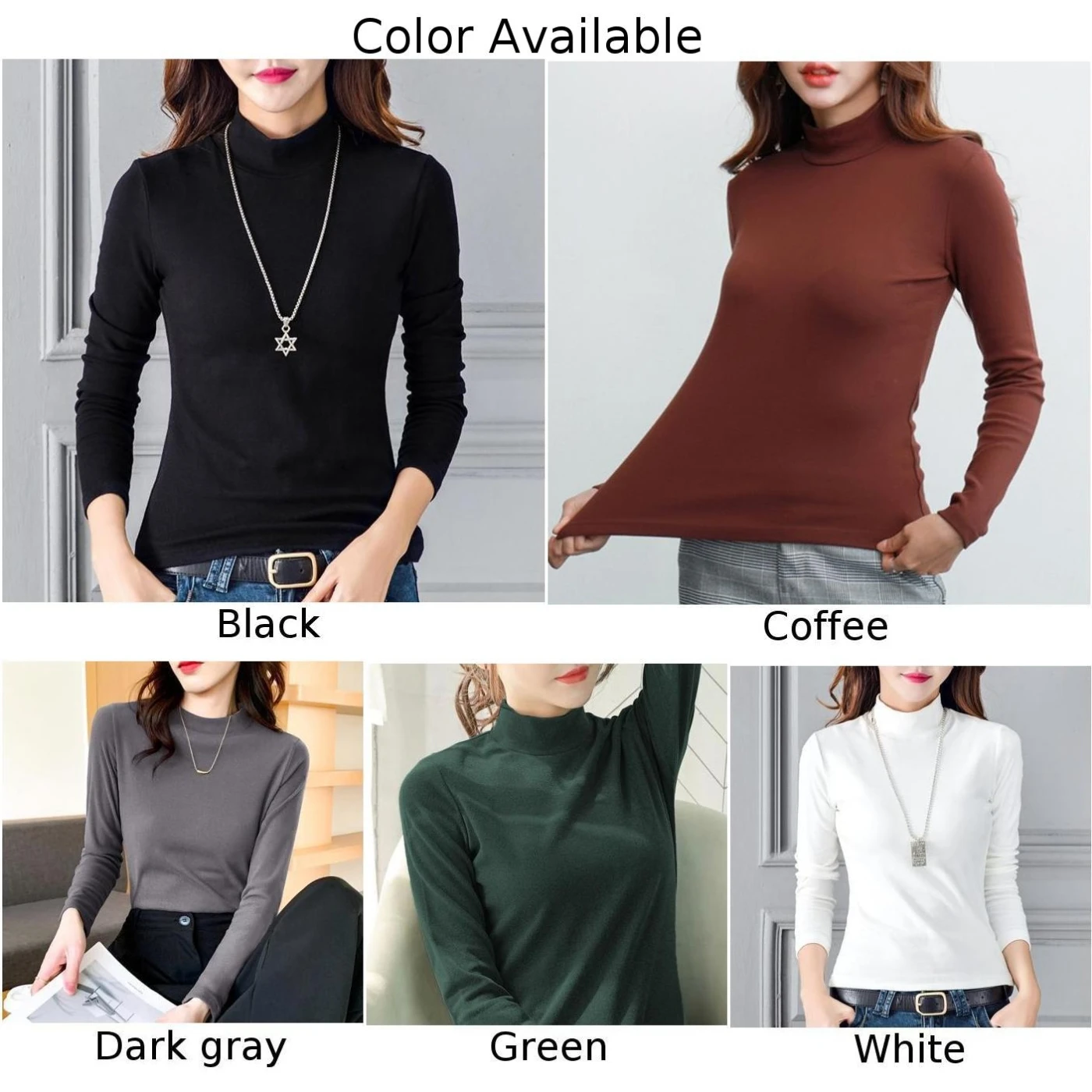 Comfortable Comfy New Stylish Fashion Womens Tops Womens Underwears Daily Turtleneck Warm Base Casual Layer Shirts - Image 2